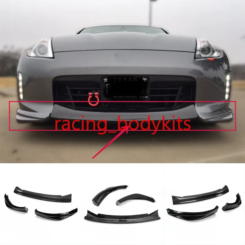 

Car Bodykits For Nissan 370Z Z34 13-17 Kouki Carbon+FRP Unpainted JDM Front Bumper Lip 3Pcs