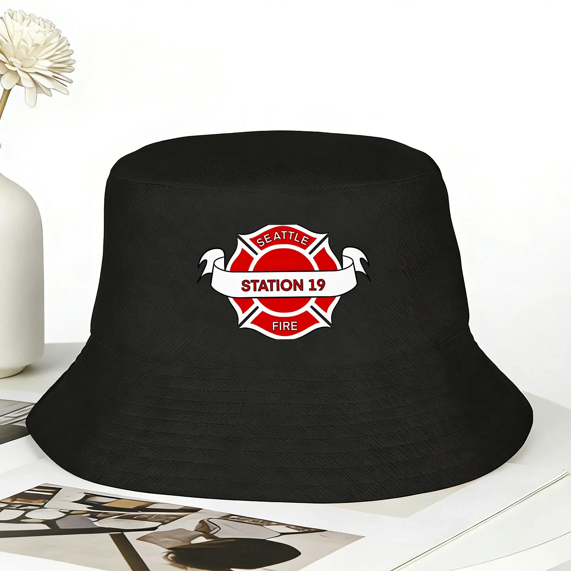 Seattle Fire Department Abzeichen-Fischerhut für Männer und Frauen, Fischerhüte, Persönlichkeit, Streetwear-Design, Sonnenschutzhüte