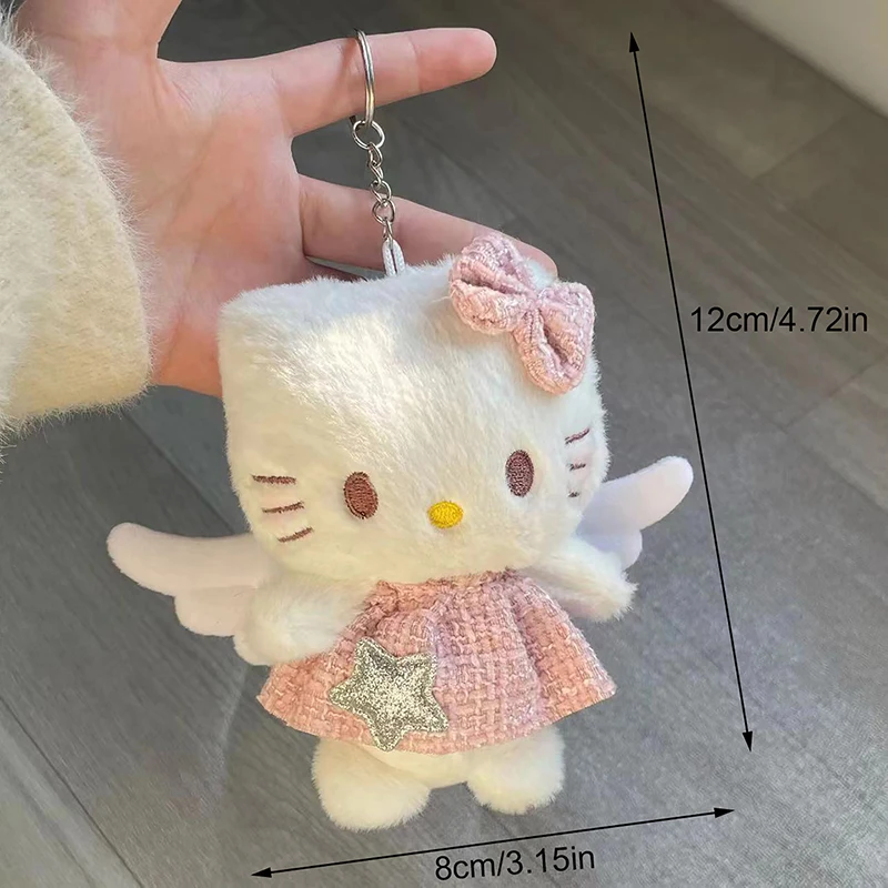 Sanrio Plush Stuffed Soft Doll Keychain Cartoon Hello Kitty Pendant Keychain Bag Decorative Accessories Backpack Girl Gift