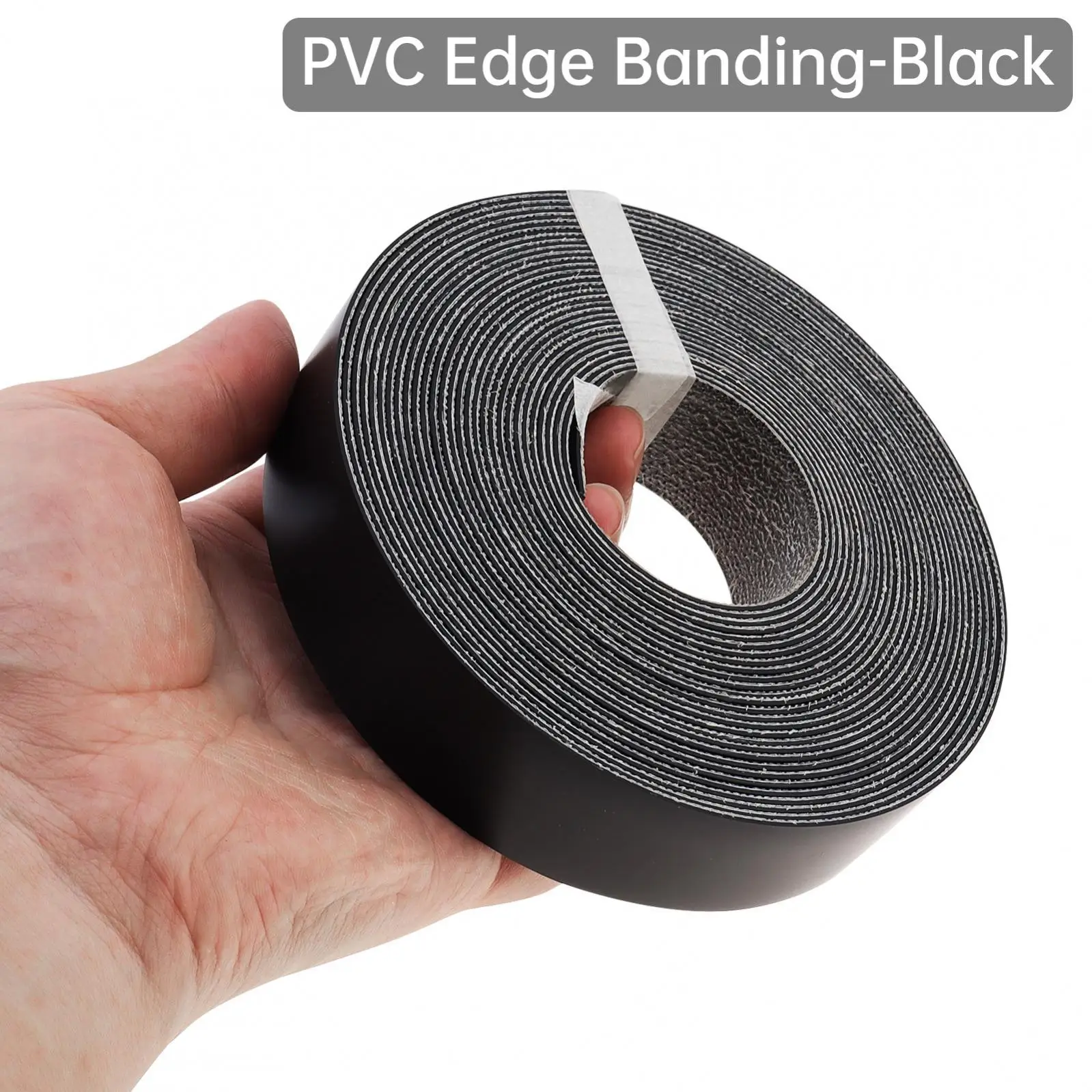 7/8 inchx25 ft (2.2cmx7.62M) White / Black Hot Melt Adhesive PVC Edge Banding for Plywood Table/Cabinet, Pre-glued Veneer Edging image 3