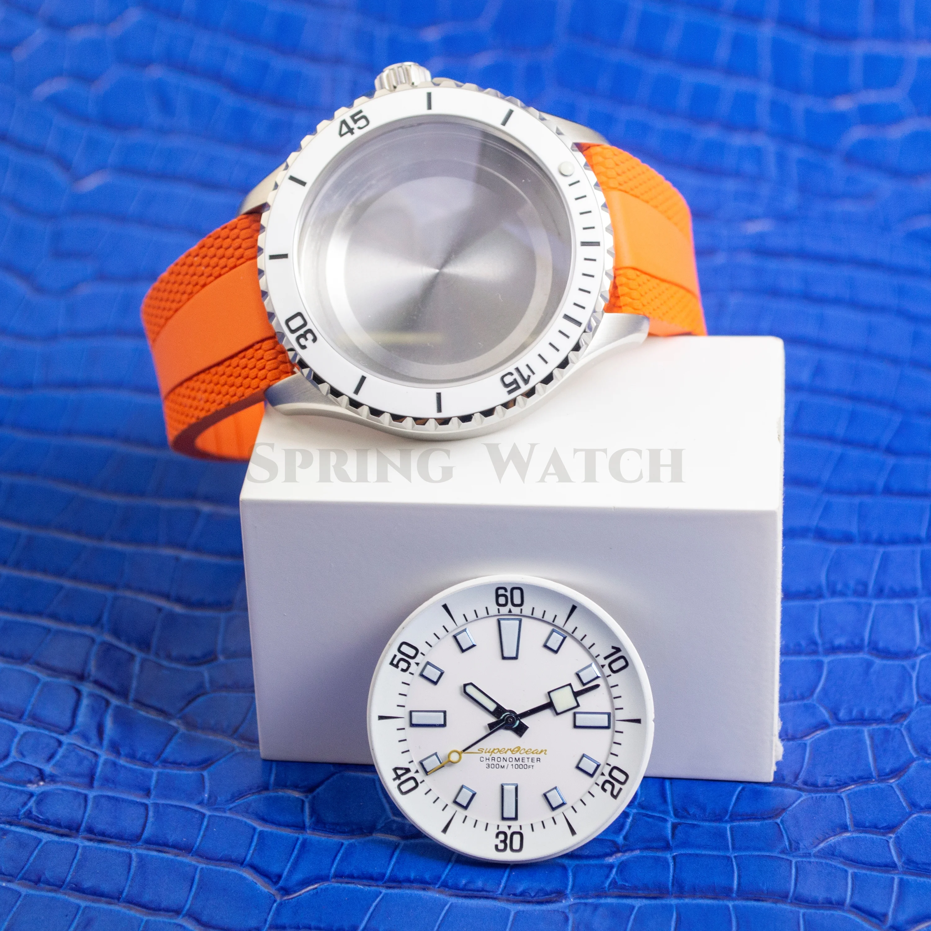 for SUPEROCEAN Watch Case Strap Dial Hands NH35 Case 200m Waterproof Stainless Steel Sapphire Crystal fit NH35 NH36 Movement