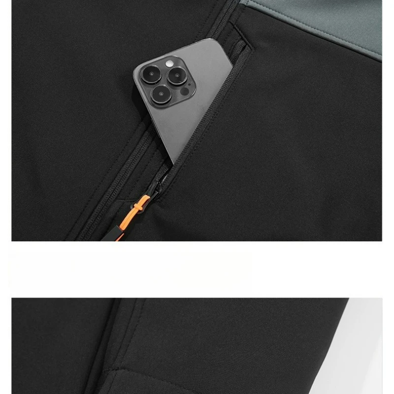 Ski Shark Skin Soft Shell Jackets Men's Fly Fishing Army Green Windproof Waterproof Jacket  Winter Men Cycling Fleece Warm Coats