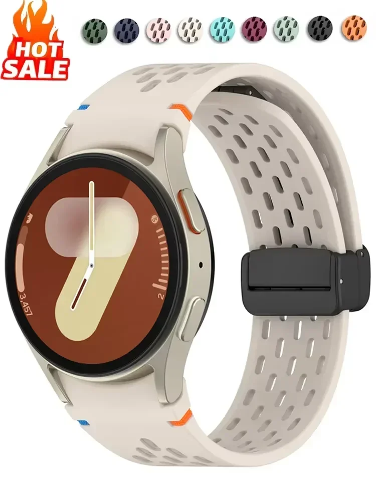 Original Band for Samsung Galaxy watch 6/5 Pro/7/FE/4 classic 44mm Magnetic Buckle No gaps Sport bracelet Galaxy watch 7 Straps