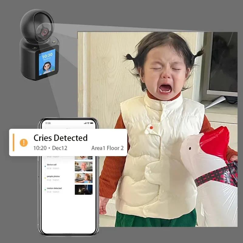 Câmera IP Smart Home WiFi, 1080P, Chamada de Vídeo, Áudio Bidirecional, Rastreamento Automático, Segurança HD, Baby Monito r para Uso Interno