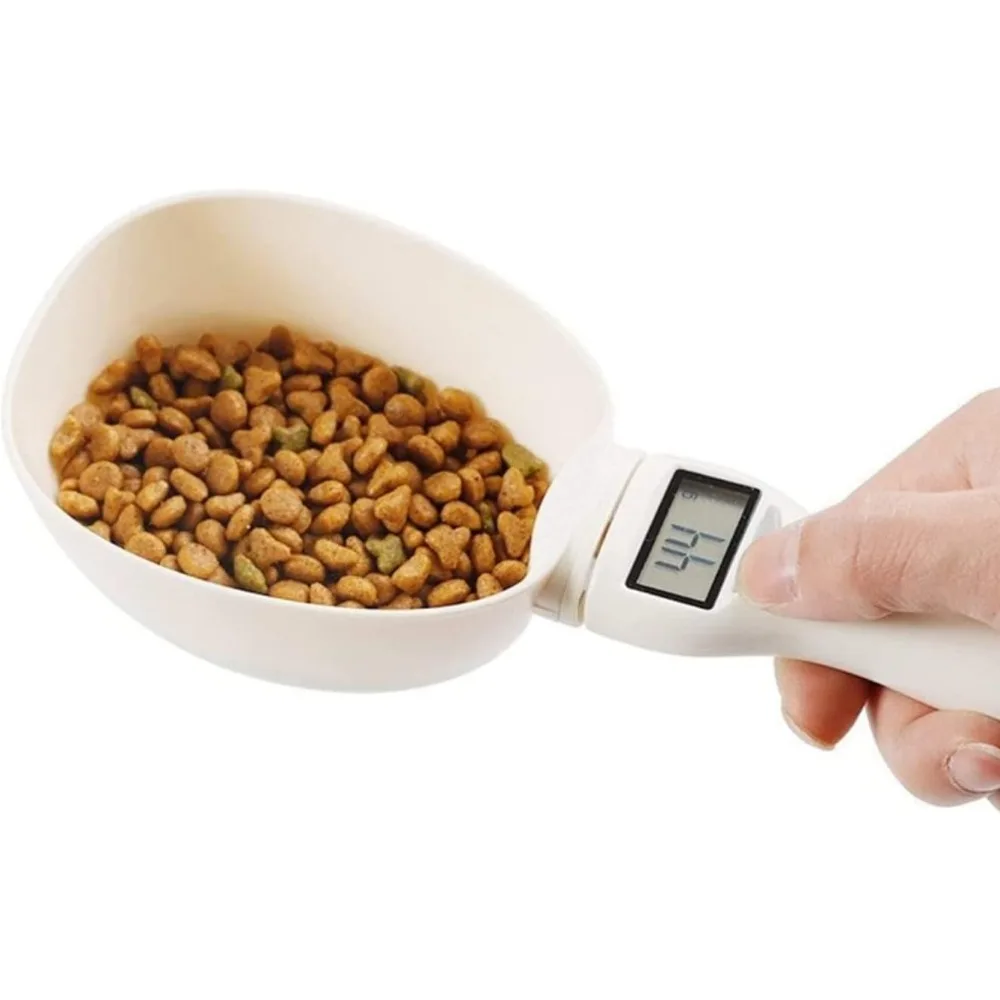 Pet Food Scale Dog and Cat Feeding Bowl Measuring Spoon Digital Display Weight Volumn Electronic Measuring Tool