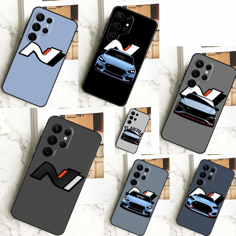 I30N Blue Cars Cover For Samsung Galaxy S24 S23 S22 S21 S20 FE Ultra Plus S8 S9 S10 Note 10 20 Ultra Case