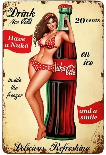 Cola Bikini Model Vintage Neuheit Metallschild; Wandkunst