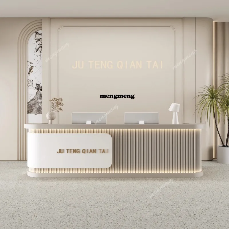

E182 Modern Minimalist Beauty Salon Reception Desk Company Hotel Front Clothing Store Reception Desk Customizable Furniture