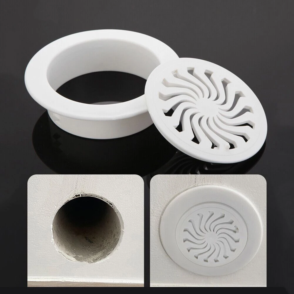 1pc Plastic Cover For Air Conditioning Holes Openings With Shutters Ventilation Grille Wall Hole Decoration 40-100mm Cover