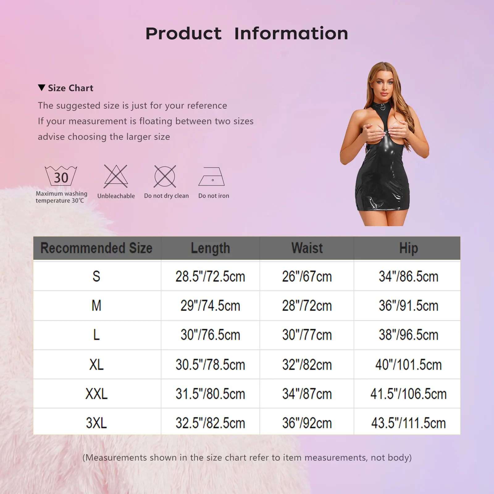 Adult Women‘s Patent Leather Flirting Nightdress Halter Open Cup Butt Opening Dress for Couple's Role Play Tempting Nightwear