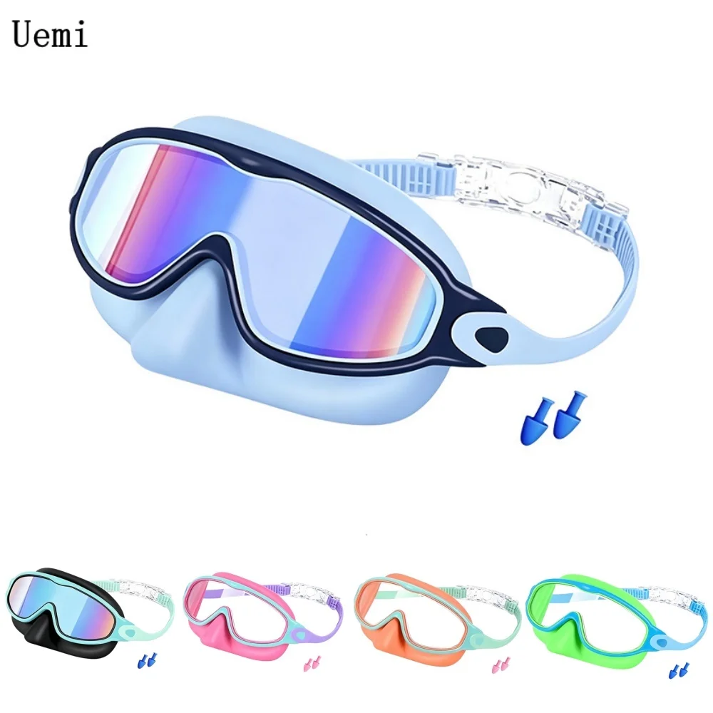 Kinder-Schwimmbrille mit Nasenschutz, beschlagfrei, UV-Schutz, Schwimmbrille für Kinder und Jugendliche von 3-15 Jahren