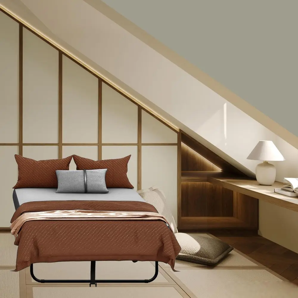 

Folding Bed with Mattress Twin XL 5 Memory Foam for Adults Rollaway Portable Foldable Guest Student Extra Bed with Side Pocket,