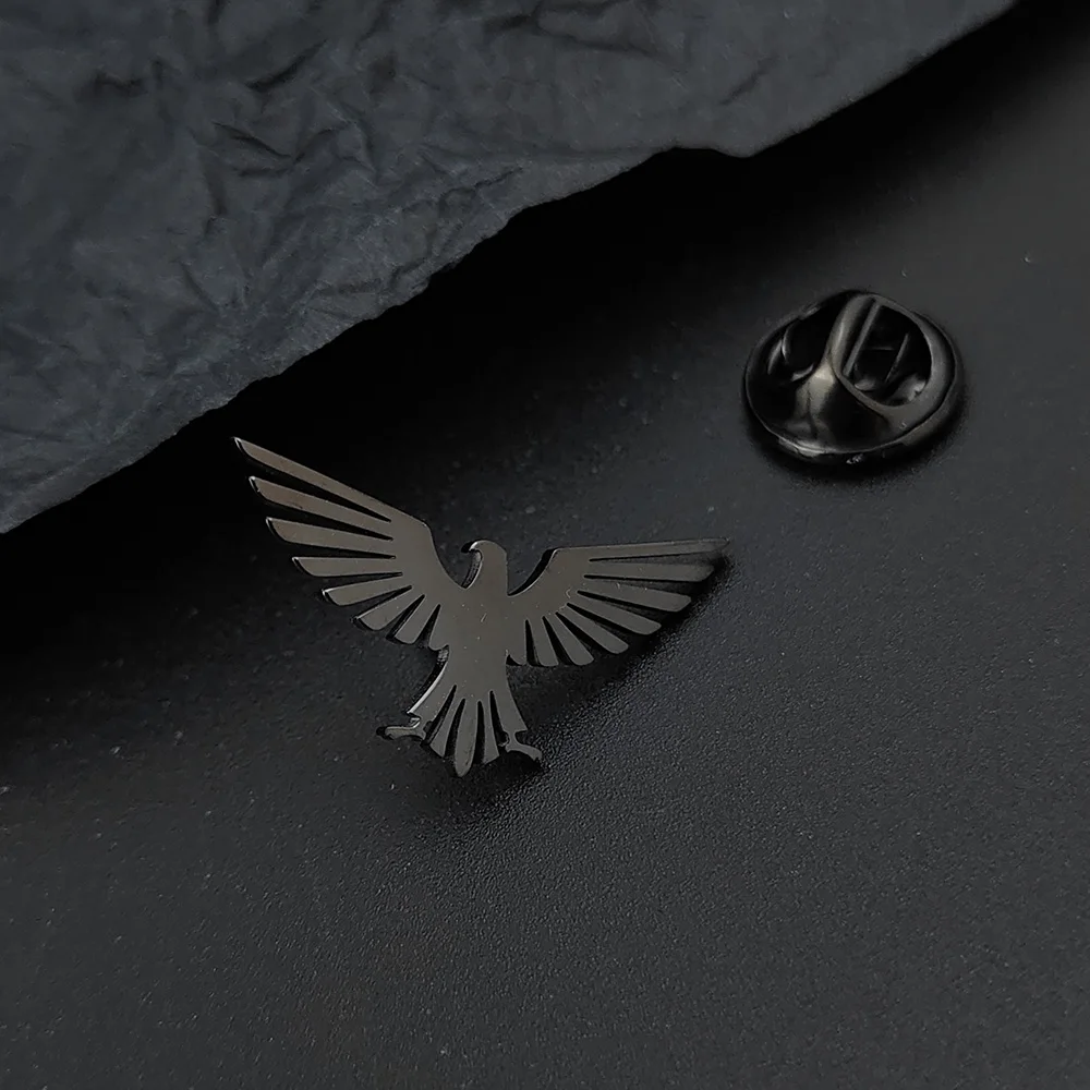 Phoenix Flamingo Gold Plated Badge, Men\'s Suit Brooch, Black Lapel Pin, Clothing Accessories Set, Halloween Gift