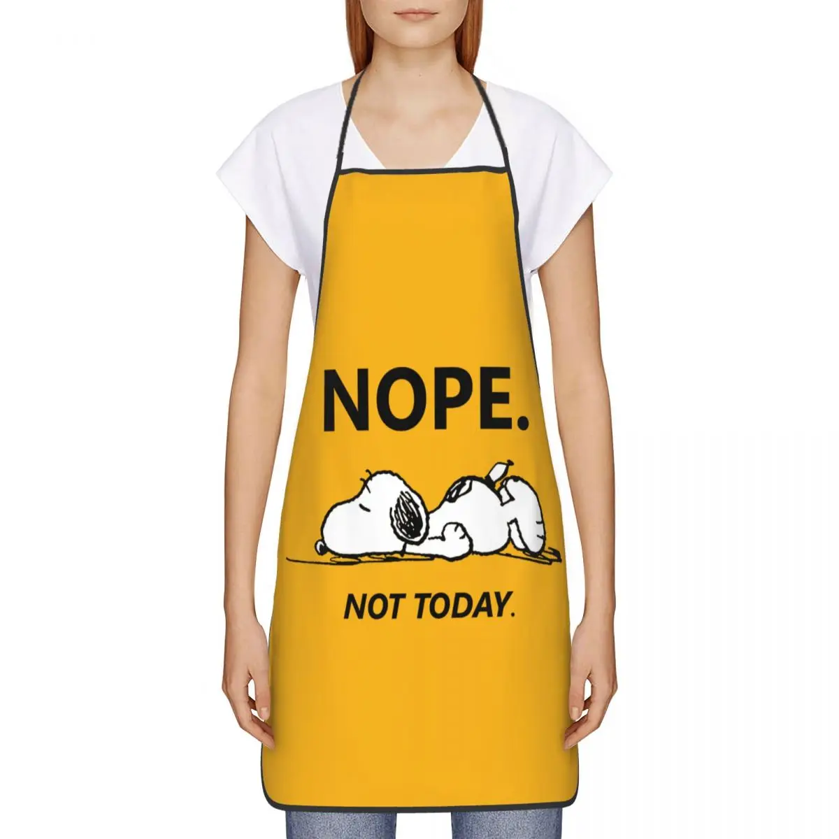 Custom Funny Cute Cartoon Snoopy Bib Apron Men Women Unisex Kitchen Chef Tablier Cuisine for Cooking Baking Painting