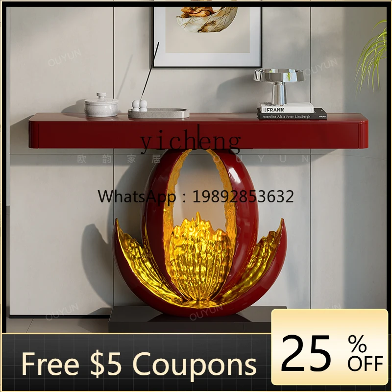 

AB Flower Blossom Rich Entrance Table Entrance Door Entrance Cabinet Light Luxury High-end Art View Platform