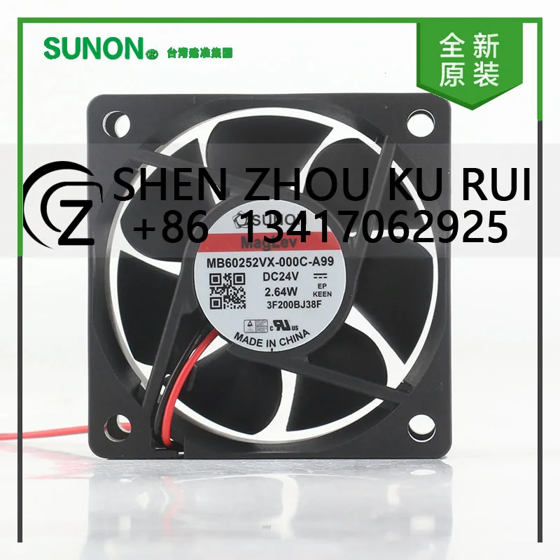 

Sunon 5 В 12 В 48 В постоянного тока 24 В 2,64 Вт AC EC 6025 60X60X25 мм 6 см высокоскоростной инвертор с высоким объемом воздуха 2-проводной вентилятор охлаждения MB60252VX-000C-A99