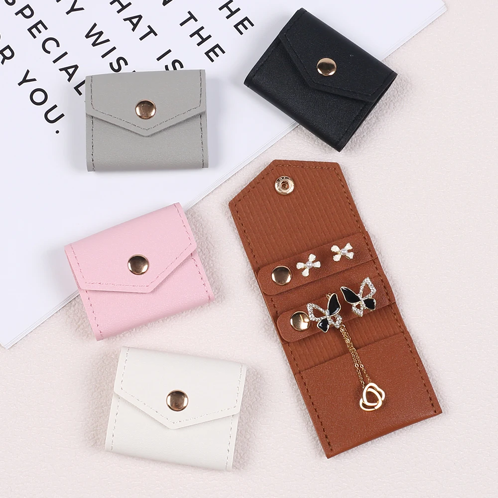 

Mini Jewelry Bag with Buckle Travel Foldable Jewelry Organizer Pouch for Rings Earrings Bracelets Necklaces