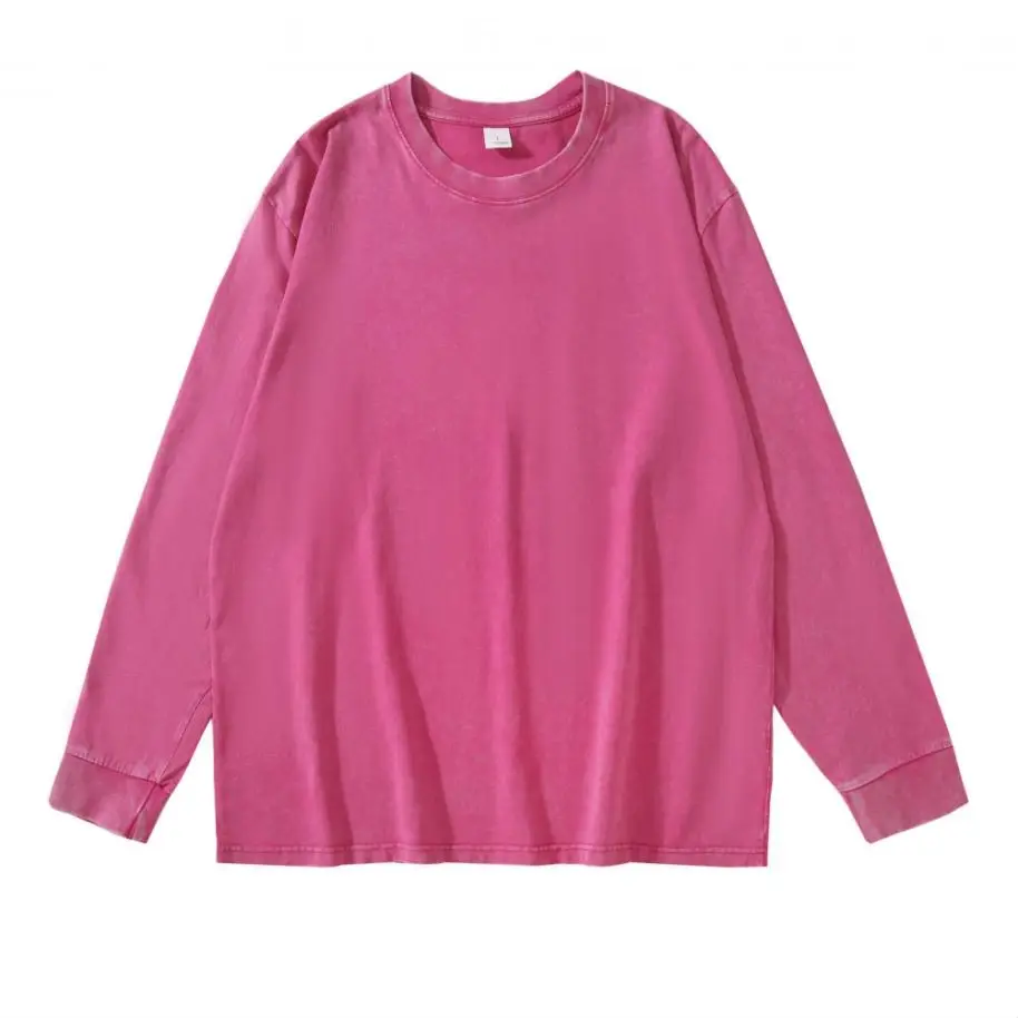 

250GSM Oversized Mens 100% Cotton T-Shirt for Autumn Loose Fit Batik Washed Tee European Customized Puff Print Retro Casual Top