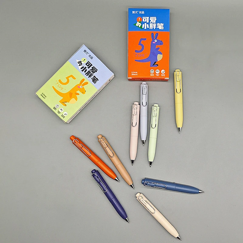 5 Teile/satz Tragbare Mini 0,5mm Kern Kurze Tasche Stift Neutral Stift Nette Carbon Stift Langlebig Kugel Spitze Stift Studenten schule Liefert – Detail 1