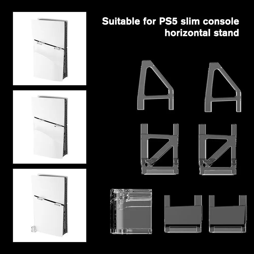 For Ps5 Slim Transparent Acrylic Stand Triangle Square Styles Host Horizontal Desktop Placement Bracket For PS5 Slim Accessories