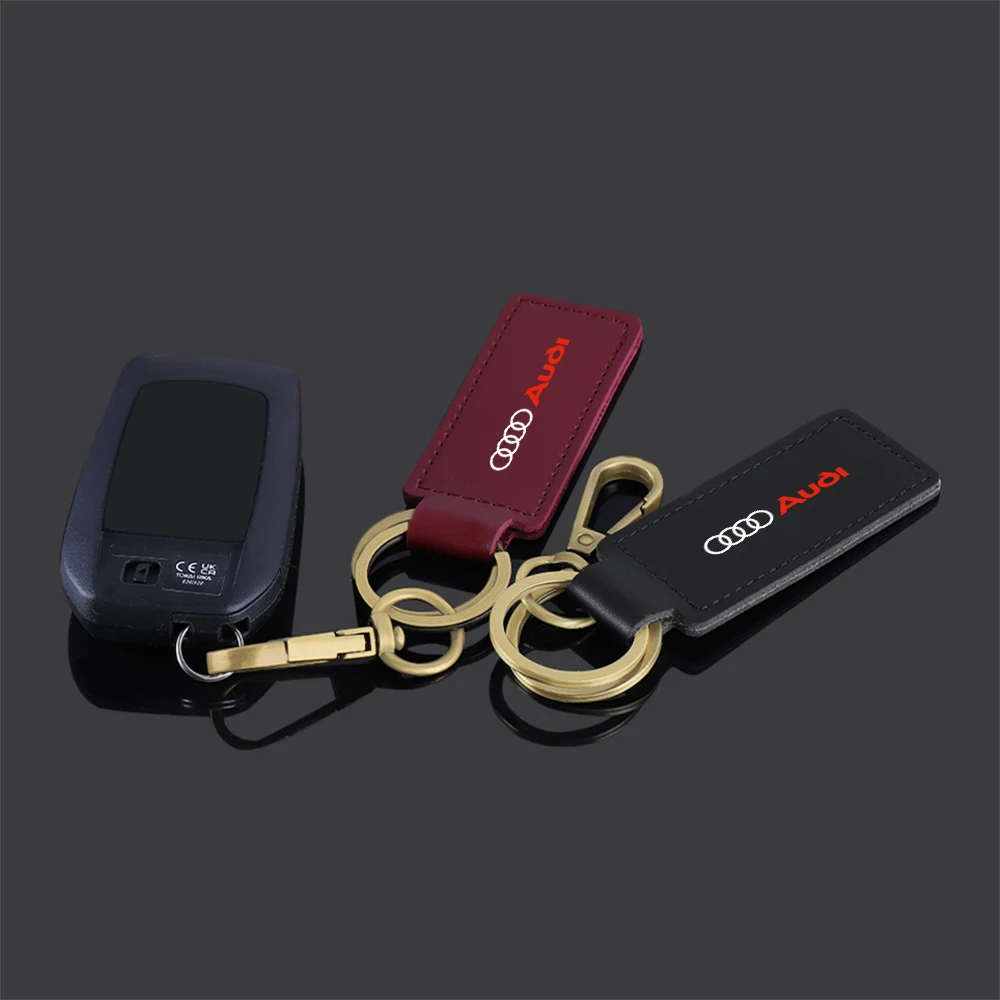 1 قطعة سلسلة المفاتيح الجلدية المعدنية حلقة سبائك الزنك سلسلة مفتاح لأودي A3 A4 A4L A5 B3 B4 B5 B6 B7 B8 RS3 Quattro C5 C6 C7 C5 C6 C7 B2