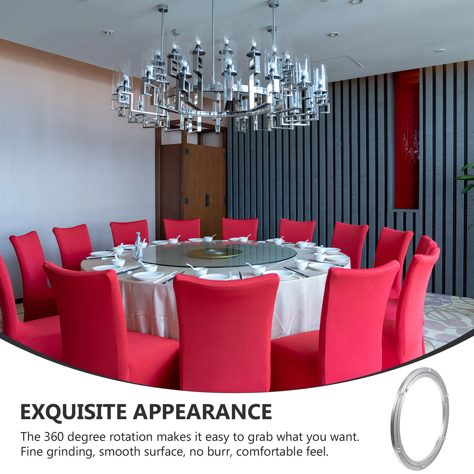 Restaurant Use Aluminum Alloy Round Turntable Heavy Duty Table Swivel Plate Dining Room Dining Table Bearing Household Turntable