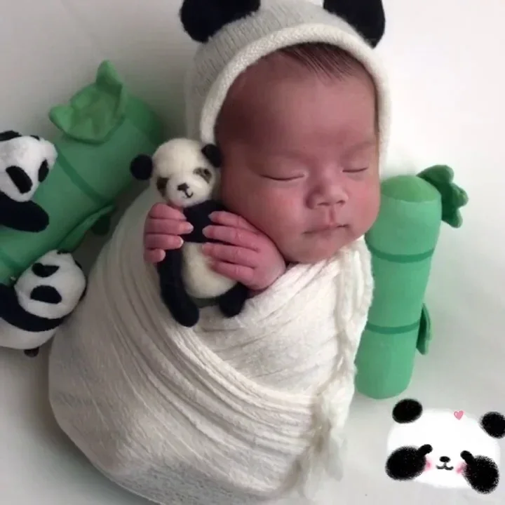 Photography Props Exhibition New Product National Treasure Panda Theme Full Moon Photo Newborn Hat Childrens Clothing  신생아촬영