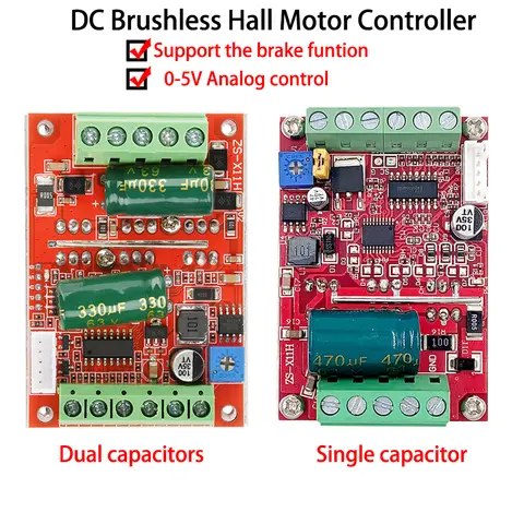 DC Hall Brushless Motor Controller Board 3 Phases Motor Drive Module PWM Signal Input BLDC 6-60V 400W ZS-X11H/ZS-X11H V1 ﻿