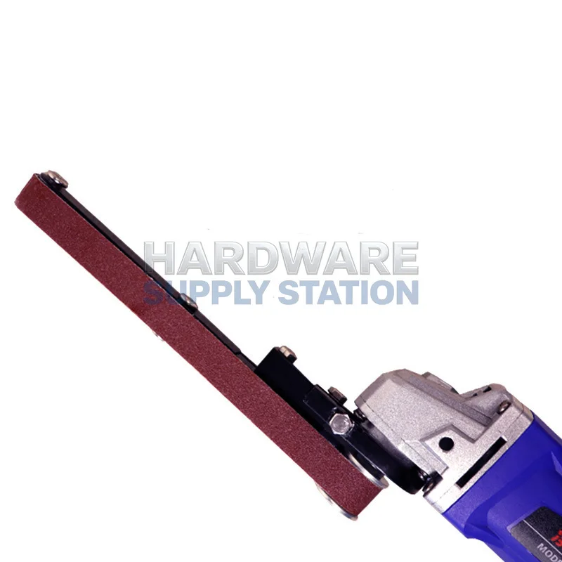 

Угловая шлифовальная машина 100 типа, модифицированная в мини-шлифовальную машину с ленточным приводом, комплект для модификации угловой шлифовальной машины в ленточную.