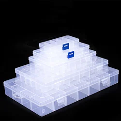 Adjustable 8-24 Grids Compartment Plastic Storage Box Jewelry Earring Bead Screw Holder Case Display Organizer Container