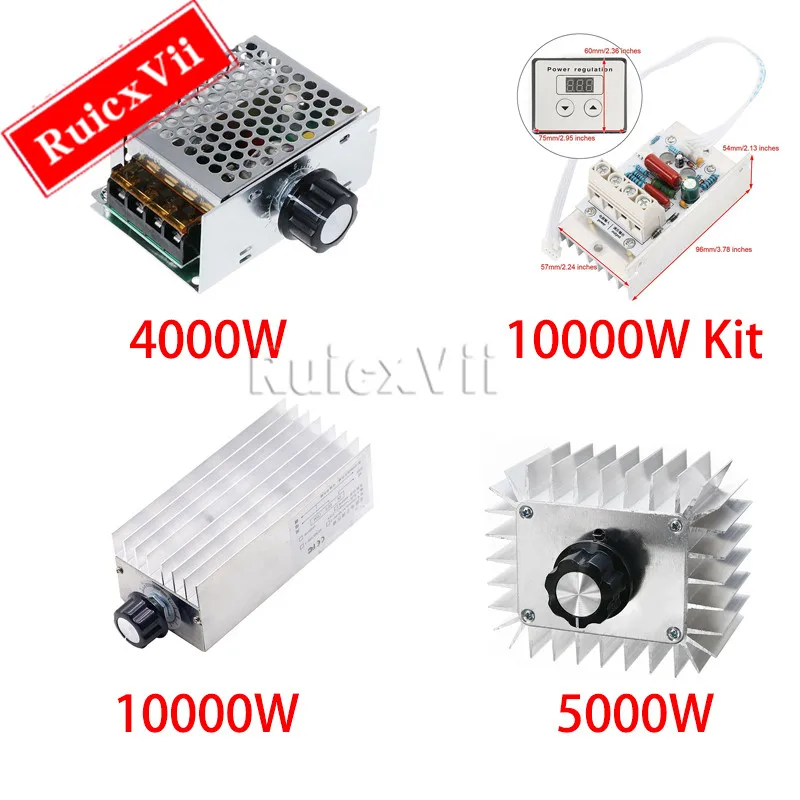 

AC 220V 4000W/5000W/10000W SCR Voltage Regulator Dimming LED Dimmer Motor Speed Controller Thermostat Dimer 220 V Power Supply