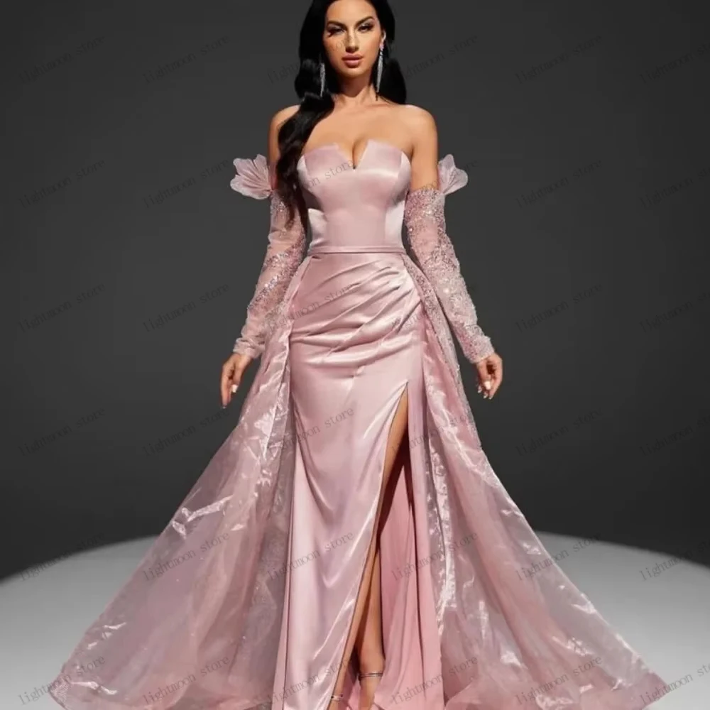 Luxus Abendkleider Exquisite Prom Kleid Spitze Perlen Applikationen Weg Von Der Schulter Roben Charming Vestidos De Gala Angepasst