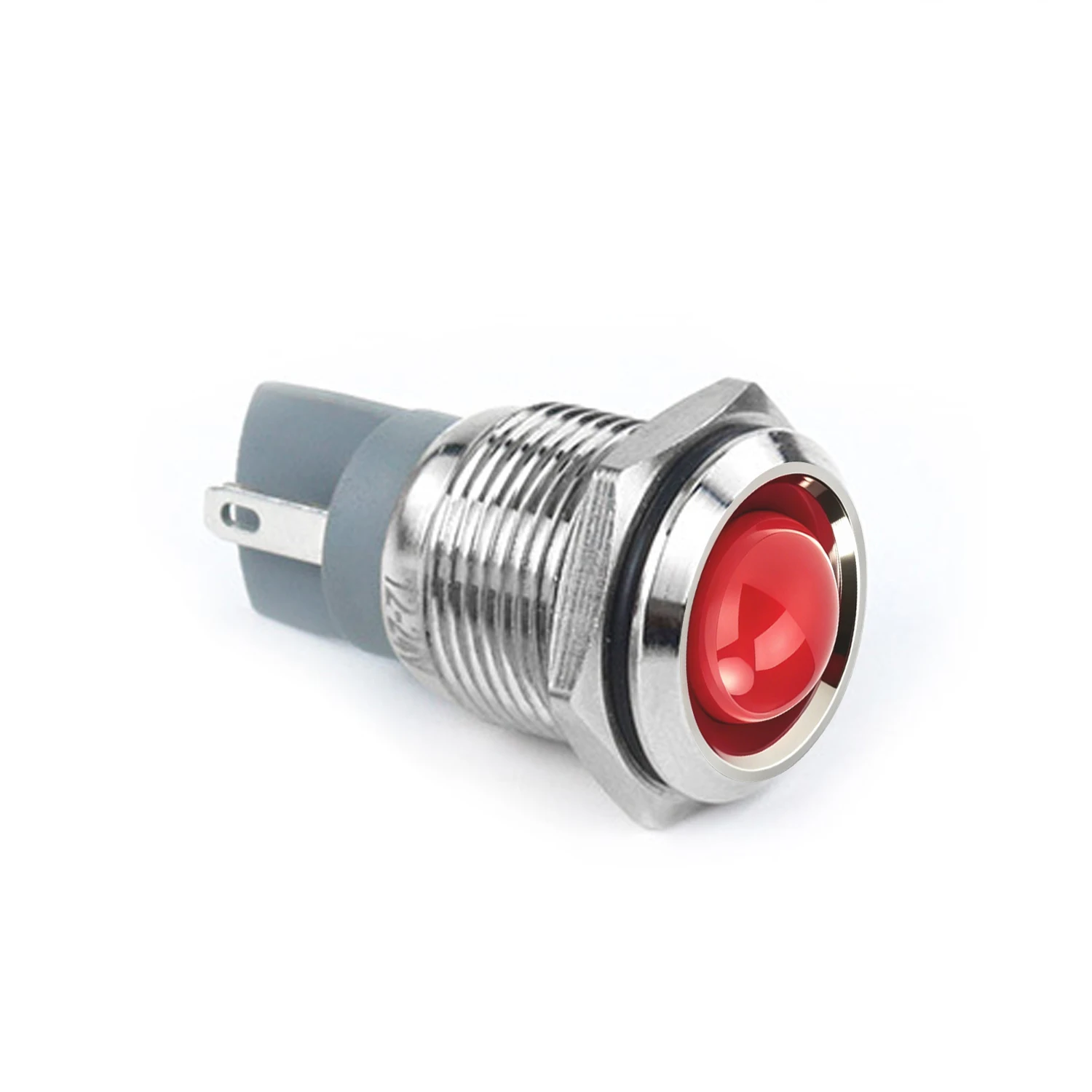 ABILKEEN 10PCS 16MM Mini Metal Indicator Light AC/DC 3-6V 12-24V 110V 220V Domed Head LED Signal Pilot Lamp 2Pin Solder Terminal