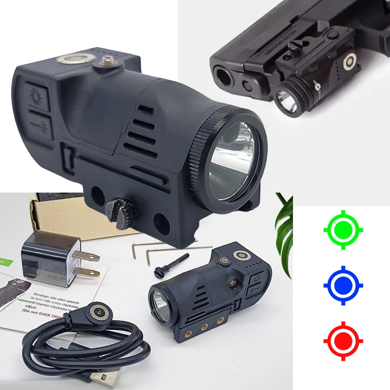 بندقية Airguns M16 M4 AR15 AK47 AR10 البصريات التكتيكية مصباح يدوي ليزر LED 400 لومينز الأحمر/الأخضر/الأزرق المغناطيسي 20 مللي متر Picatinny السكك الحديدية