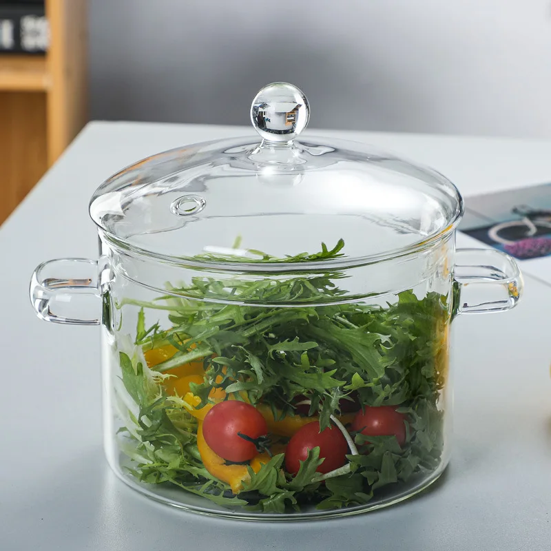 High Borosilicate Glass Soup Pot Household Kitchen Glass Stewing Pot Instant Noodle Bowl
