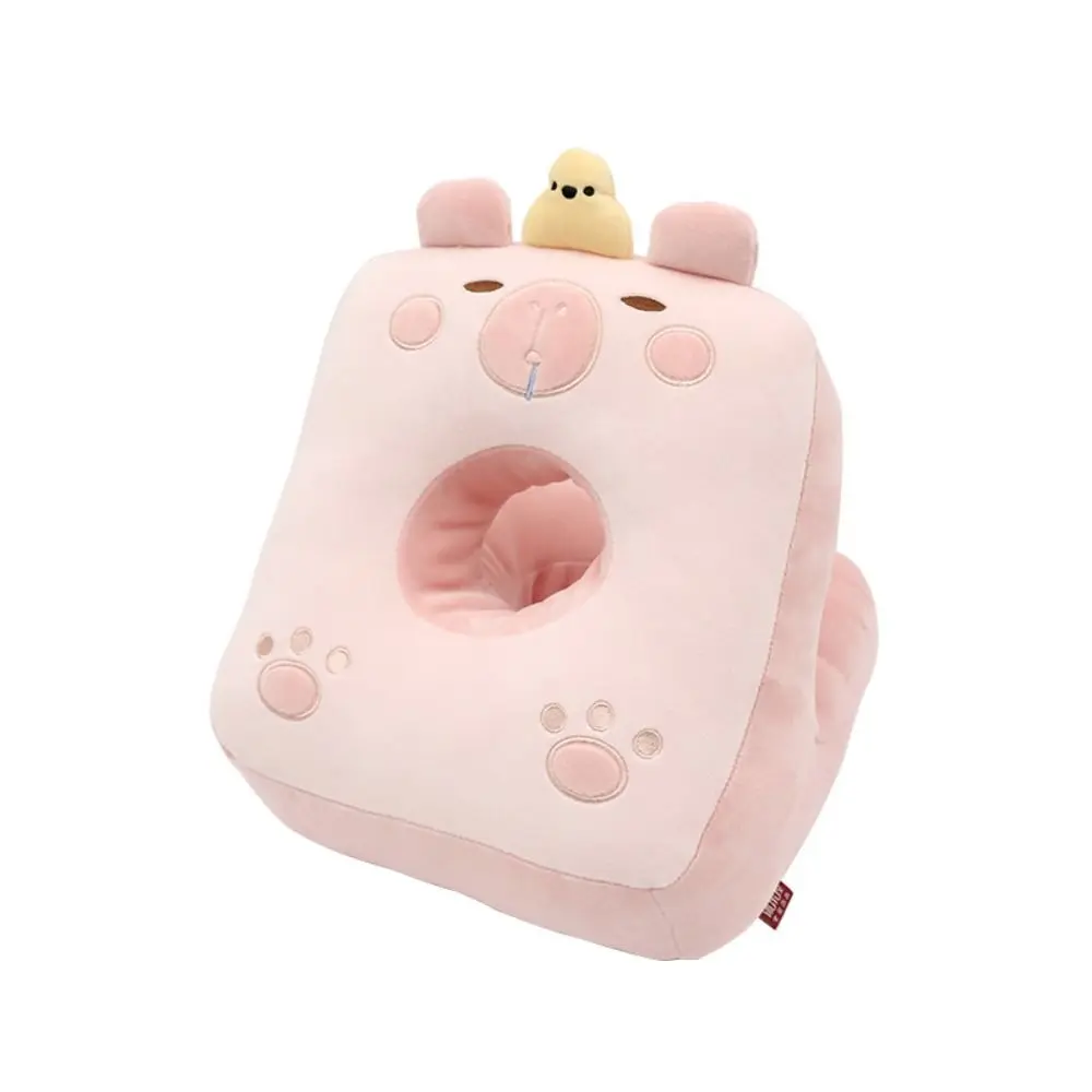 

Двусторонняя офисная подушка для сна с капибарой и ледяной шелк, супермягкая грелка для рук, подушка для рук с рисунком капибары, школьная подушка для шеи