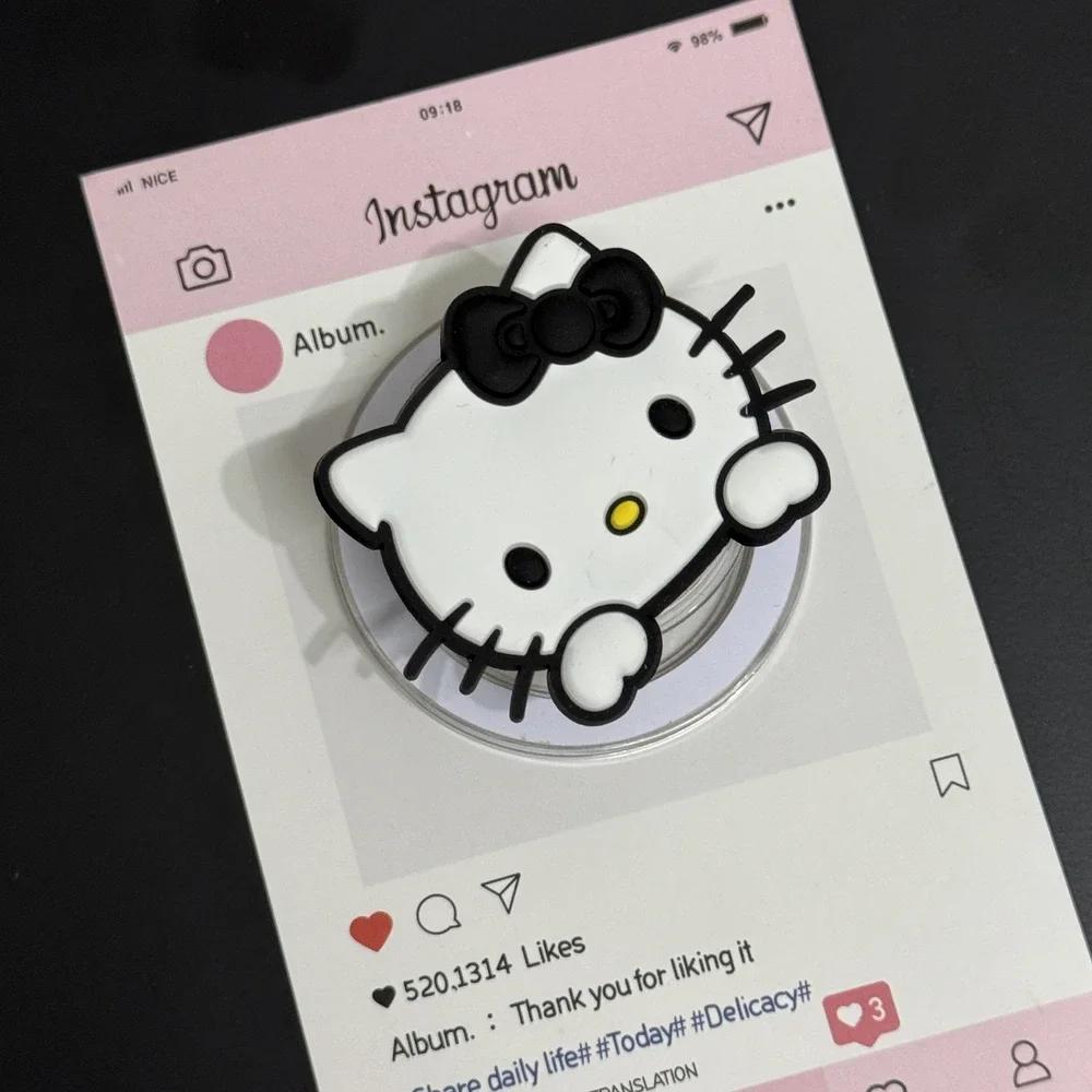 Suporte magnético aperto tok griptok suporte do telefone suporte bonito dos desenhos animados sanrio olá kitty para iphone samsung magsafe smart tok
