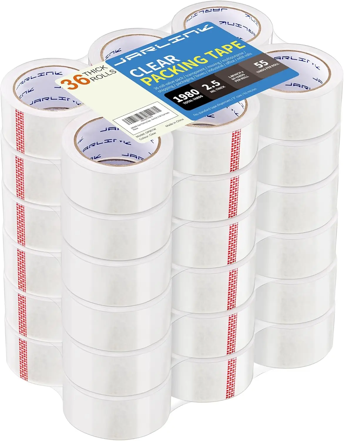 

Clear Packing Tape (36 Rolls), Heavy Duty Packaging Tape for Shipping Packaging Moving Sealing, 1.88 inches Wide, 55 Yar