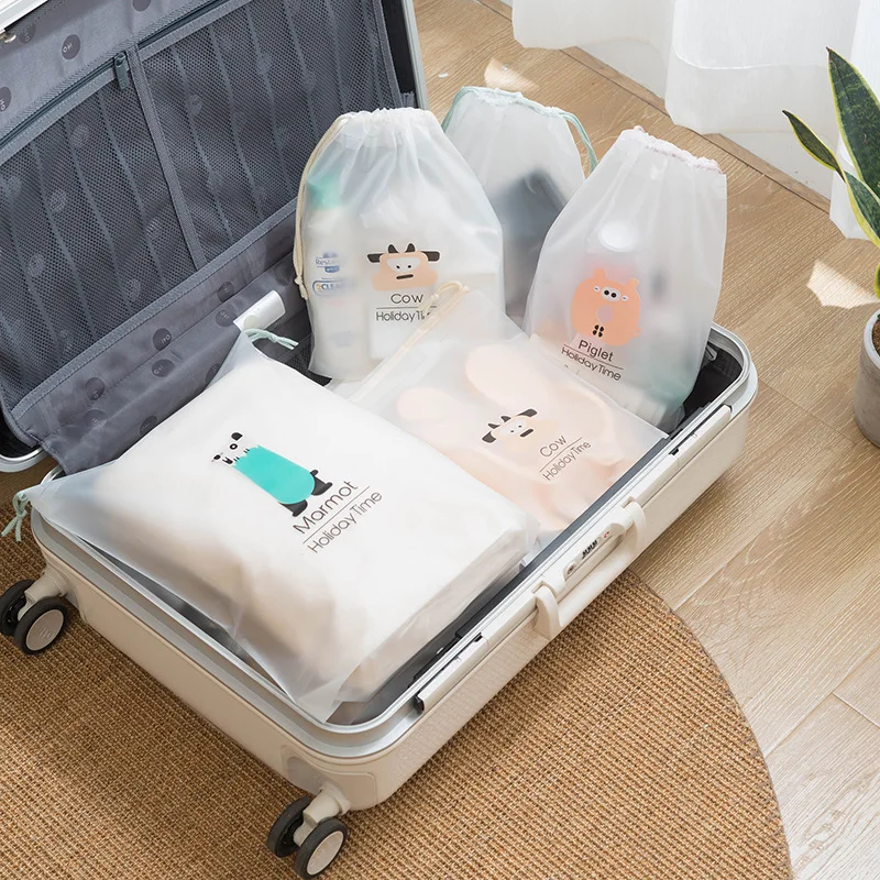 Cute Pig Cosmetic Bag Shoes Bags Travel Storage Bag Drawstring Pocket Organizer Holding Bags for Towel Sunderwear Clothes