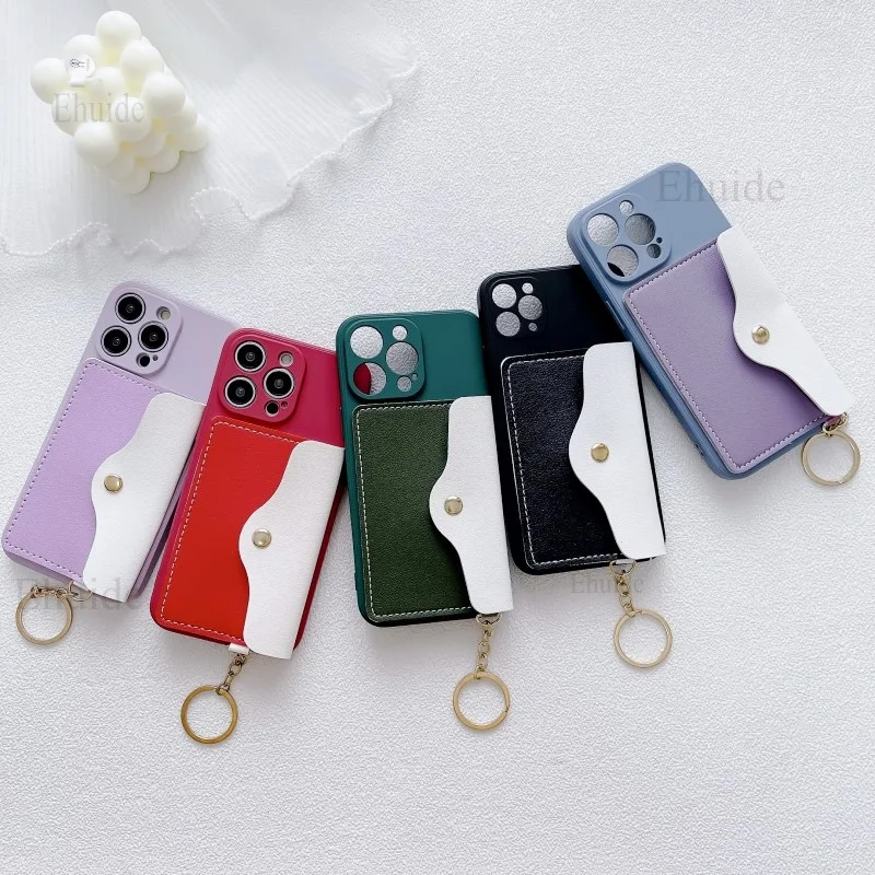 

Wallet Card Phone Case For iPhone 15 14 13 12 11 Pro Max X XR XS Max 7 8 Plus 13 Mini Card Soft Silicone Back Cover Bag Shell