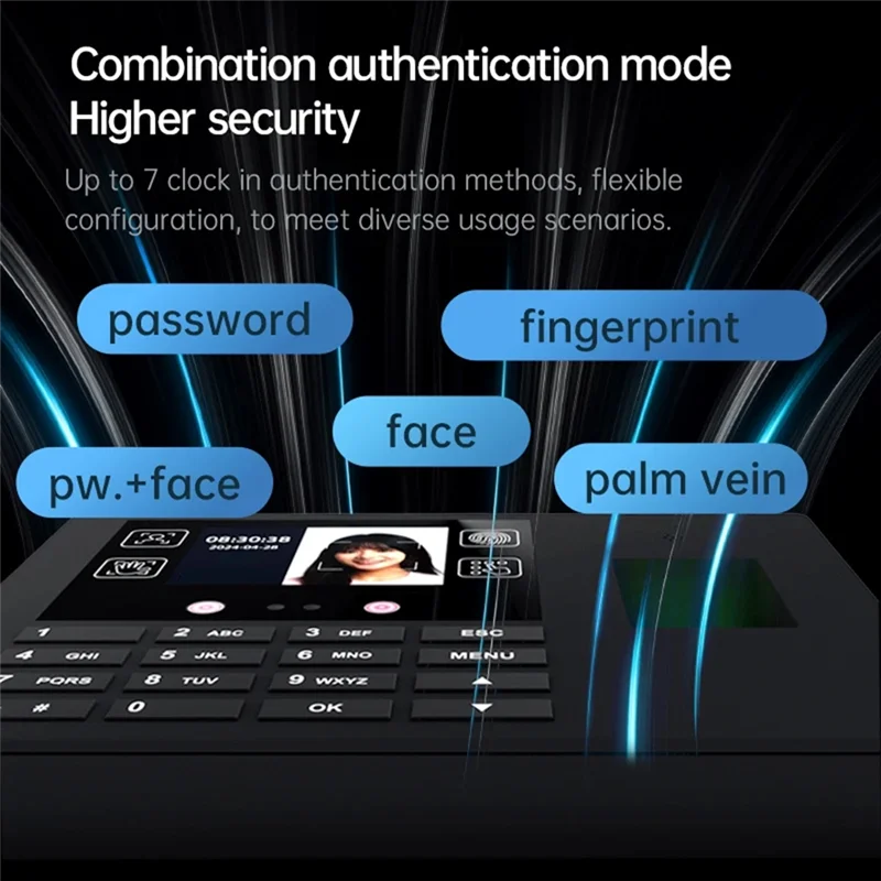 M09K Macchina di presenza multifunzione Riconoscimento delle impronte digitali Password Riconoscimento facciale Sistema tre in uno