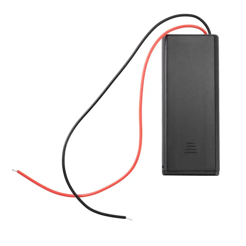 Superior-20Pcs 2 AAA Battery Holder With Switch On Off And Back Cover With Cord Wire Leads 3V Batteries Storage Box Battery Box