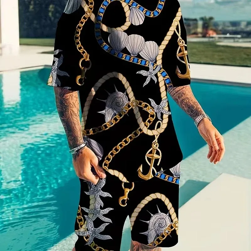 2025 New Summer Sports Black and White Tiger 3D Pattern Outdoor Street Women's and Men's Children's T-shirt Shorts Set