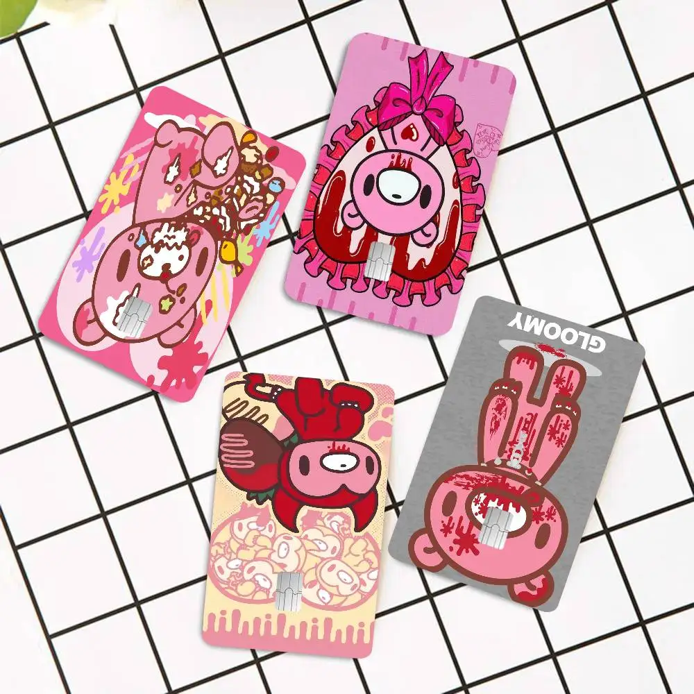 Cartoon G-gloomy Bear Credit Card Skin Stickers No Adhesive Residue Water Proof for VISA Credit Card Subway Access Card