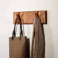 Solid Wood Foldable Clothes Hook Hat Rack Porch Wall Hooks Key Hanger Room Storage Home Decor Bathroom Accessories Piano