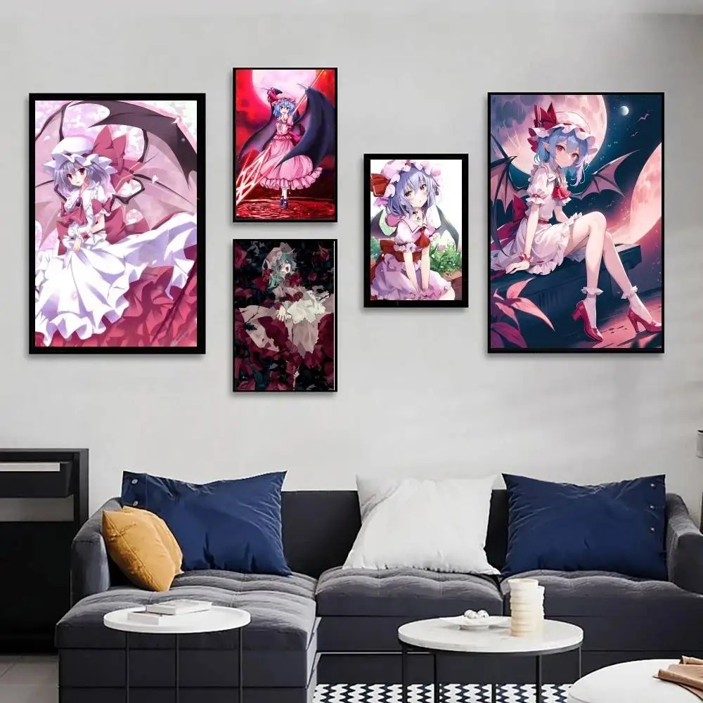 Remilia Scarlet Game T-TouHou P-Project Art Sticky Wall Waterproof Home Living Room Bedroom Bar Aesthetic Decoration