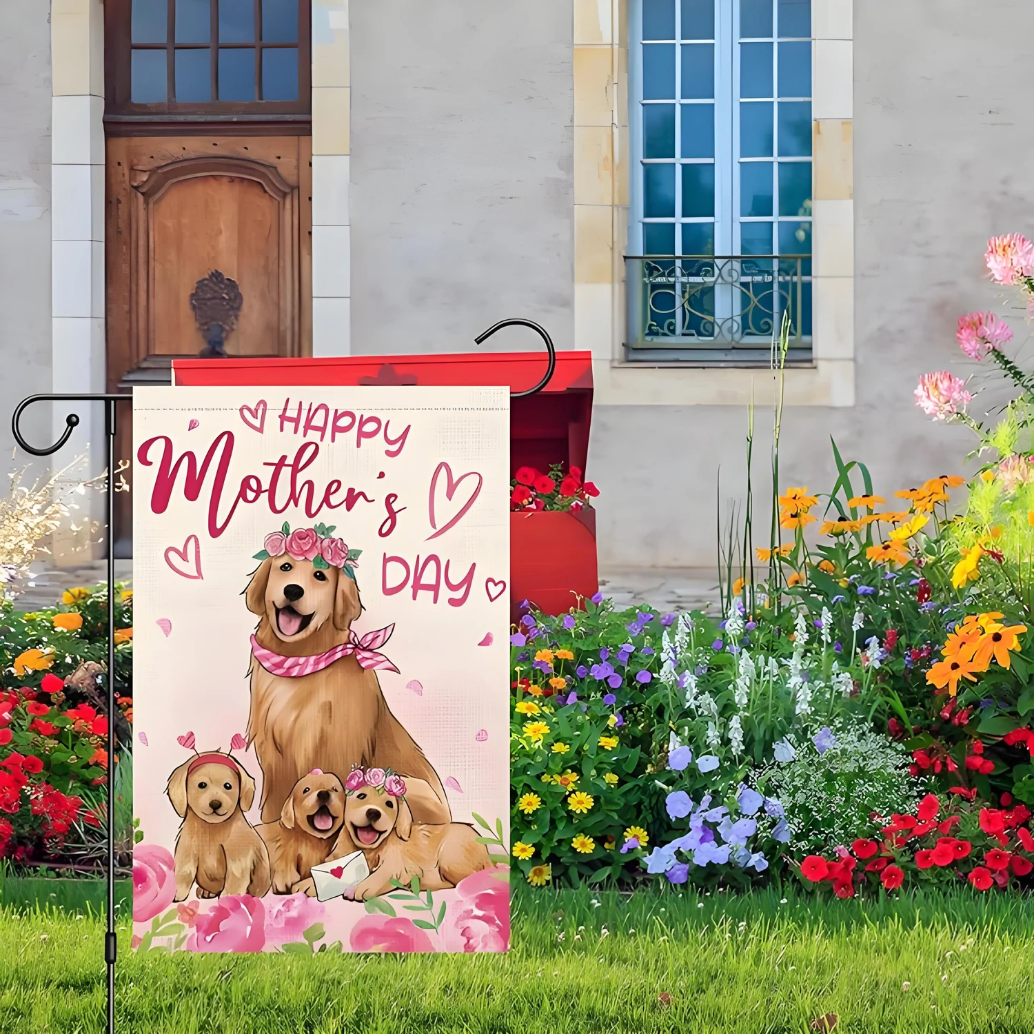 New Mother's Day Garden flags welcome holiday Animal Polyester Garden outdoor decorated garden flags view 3