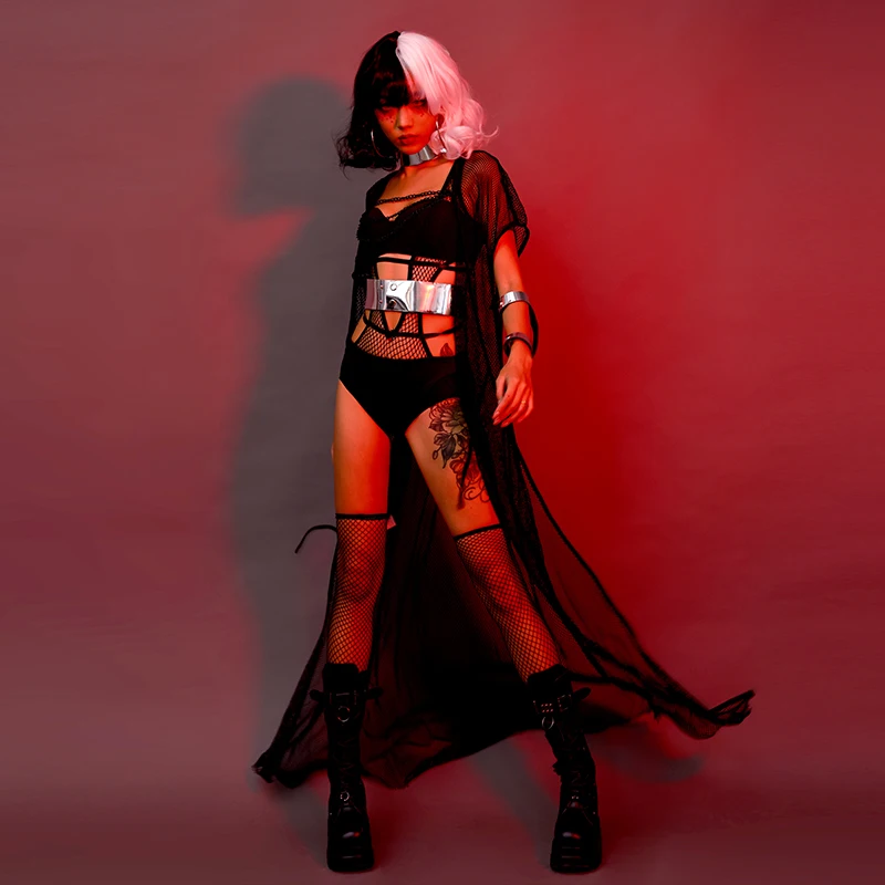 أزياء الهالوين المثيرة للنساء للبالغين بار DS أداء Gogo Dance Le الزي الساحرة موضوع المرحلة زي نموذج نسائي