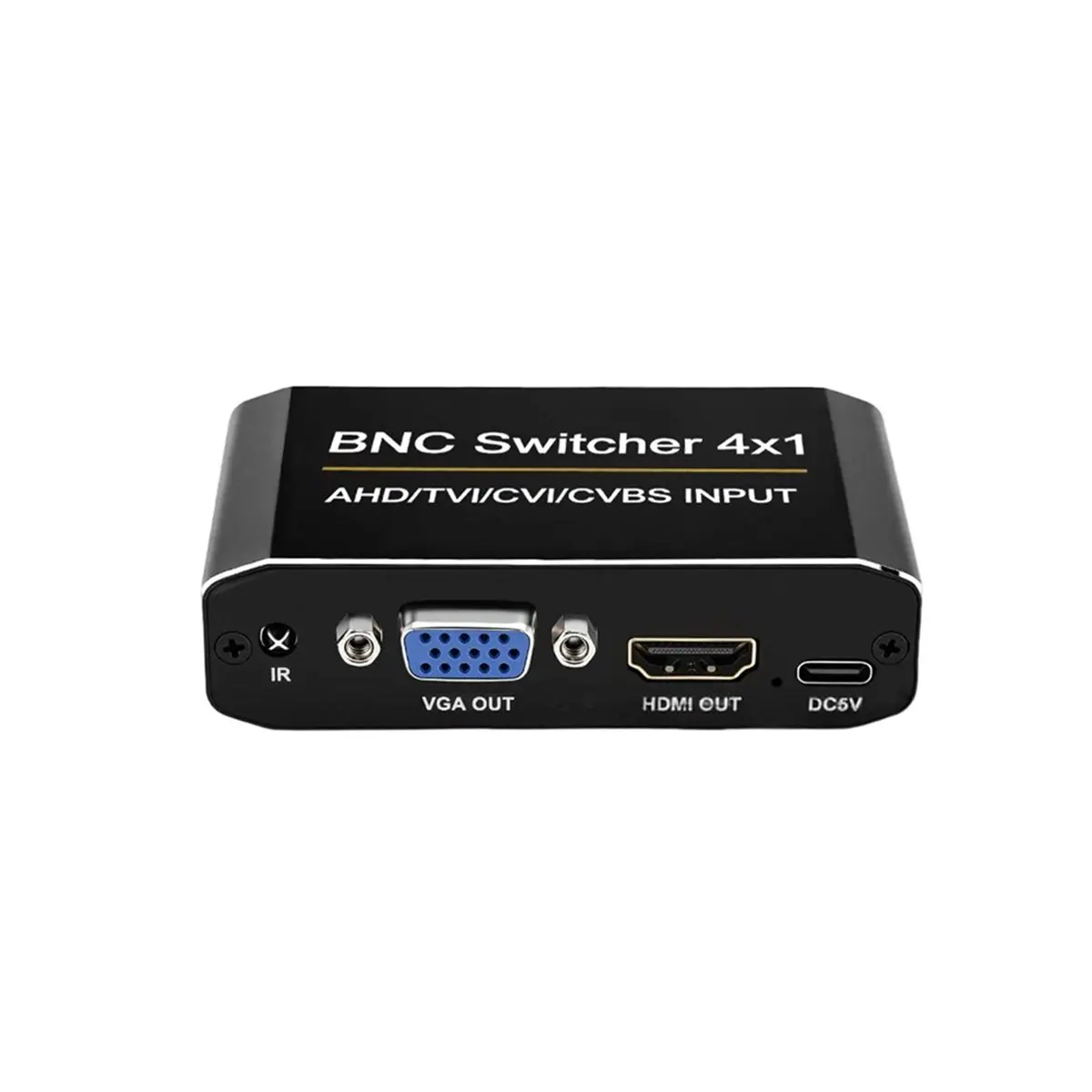 4x1 BNC Switcher AHD TVI CVI CVBS to -Compatible VGA Simultaneous Output Video Converter with Remote EU PLUG