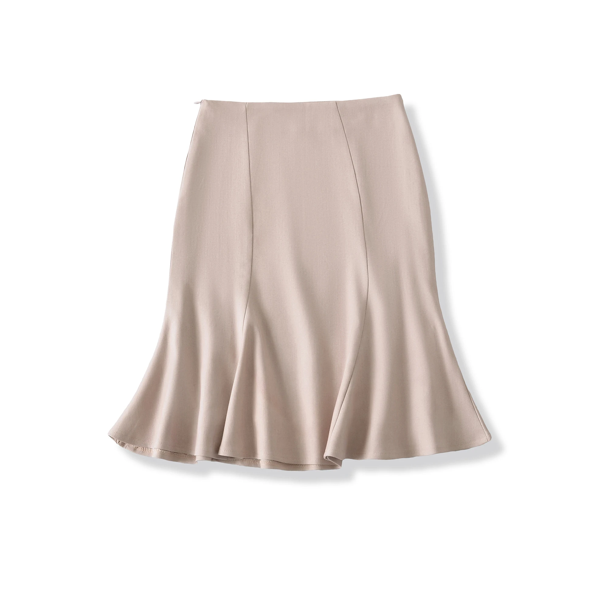 Autumn American Retro Twill Zipper High Waist Fishtail Skirt Sexy Women Package Hips Knee Length Midi Long Mermaid Skirt